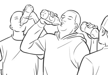 Anuj Shrestha's People - B&W Line storyboard art