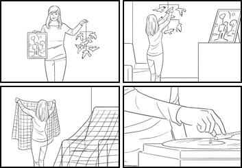 Anuj Shrestha's People - B&W Line storyboard art