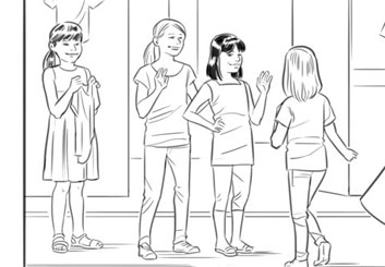 Anuj Shrestha's People - B&W Line storyboard art