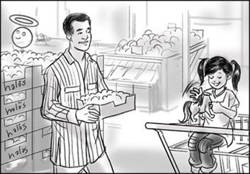 Michael Lee's People - B&W Tone storyboard art