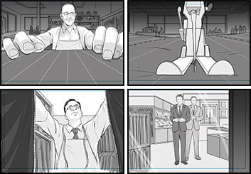 Michael Lee's People - B&W Tone storyboard art