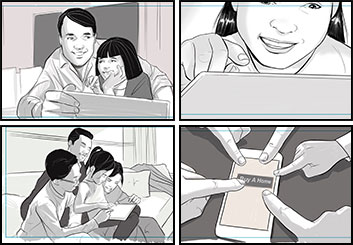 Michael Lee's People - B&W Tone storyboard art