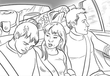 Paul Binkley's People - B&W Line storyboard art