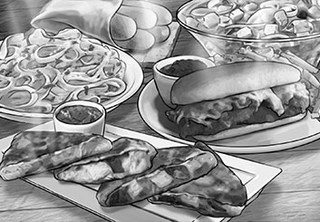 Paul Binkley's Food storyboard art