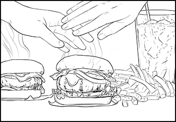 Paul Binkley's Food storyboard art