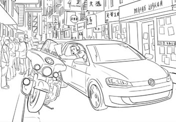 Paul Binkley's Vehicles storyboard art