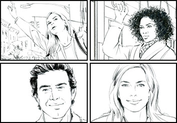 Phil Babb's People - B&W Tone storyboard art