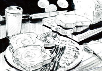 Phil Babb's Food storyboard art