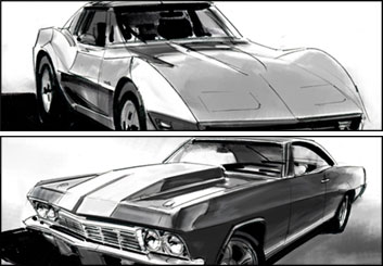 Phil Babb's Vehicles storyboard art