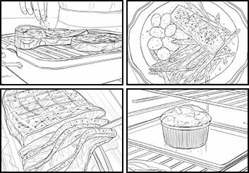 Philippe Collot*'s Food storyboard art