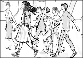 Renee Reeser's People - B&W Tone storyboard art