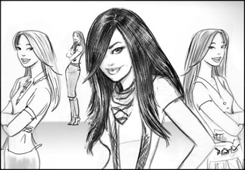 Renee Reeser's People - B&W Tone storyboard art