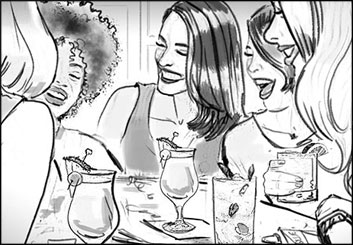 Renee Reeser's People - B&W Line storyboard art