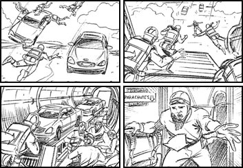 Tim Holtrop's Shooting Vehicles storyboard art