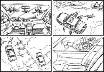 Tim Holtrop's Shooting Vehicles storyboard art