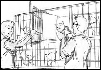 Tim Holtrop's People - B&W Line storyboard art