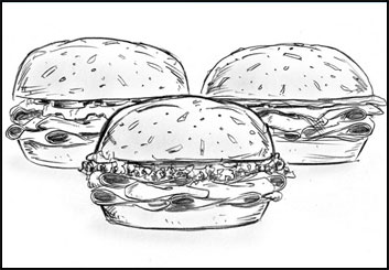 Tim Holtrop's Food storyboard art