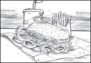 Tim Holtrop's Food storyboard art