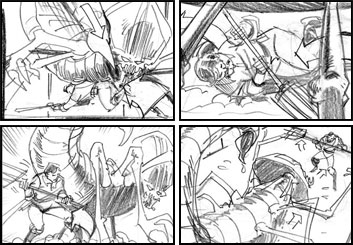 Tim Holtrop's Action storyboard art