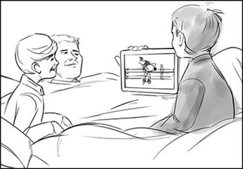 Peter Vu's People - B&W Line storyboard art