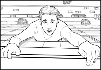 Peter Vu's People - B&W Line storyboard art