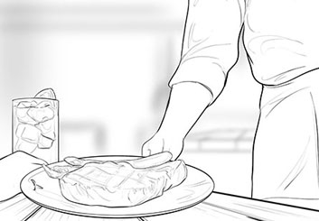 Peter Vu's Food storyboard art