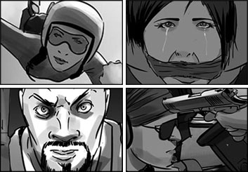 Wes Louie's People - B&W Tone storyboard art