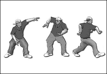 Wes Louie's People - B&W Tone storyboard art