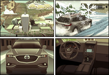 Wes Louie's Vehicles storyboard art