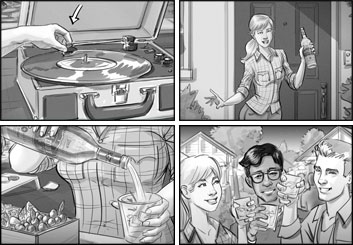 Jasper Yu's People - B&W Tone storyboard art