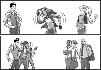 Jasper Yu's People - B&W Tone storyboard art