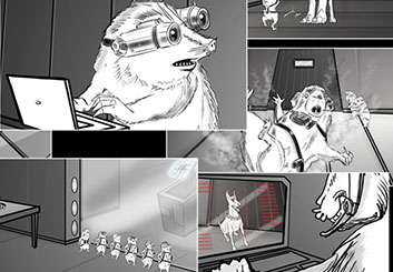 Eddy Mayer's Animation storyboard art