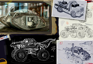 Eddy Mayer's Concept Vehicles storyboard art