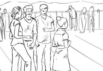 Eddy Mayer's People - B&W Line storyboard art