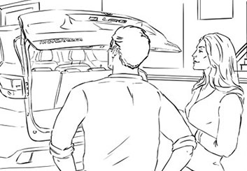 Eddy Mayer's People - B&W Line storyboard art