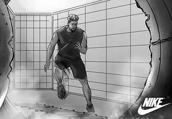 Eddy Mayer's Sports storyboard art