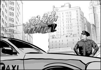 Ed Traquino's People - B&W Tone storyboard art