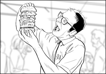 Ed Traquino's Food storyboard art