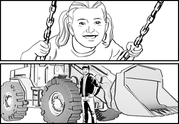 Ed Traquino's People - B&W Line storyboard art