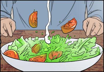 Ed Traquino's Food storyboard art