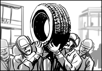 Ed Traquino's People - B&W Tone storyboard art