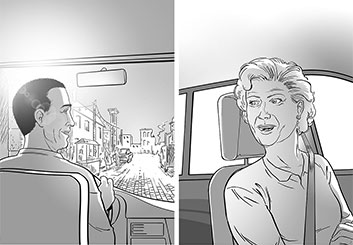 Ed Traquino's People - B&W Tone storyboard art