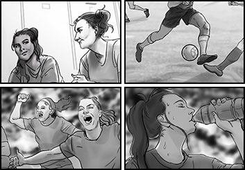 Jingjing Cao's People - B&W Tone storyboard art