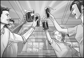 Jingjing Cao's People - B&W Tone storyboard art