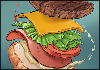 Jingjing Cao's Food storyboard art