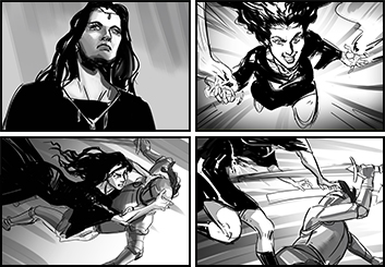 Jingjing Cao's Action storyboard art