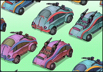 Jingjing Cao's Vehicles storyboard art