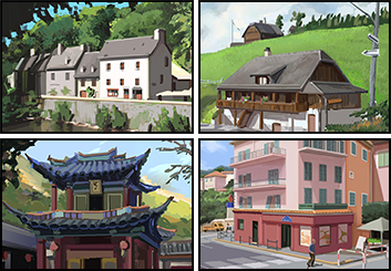 Jingjing Cao's Architectural storyboard art