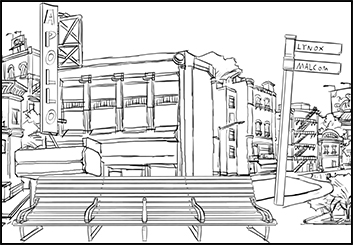 Jingjing Cao's Architectural storyboard art