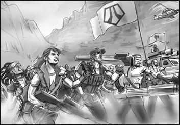 James Randolph*'s Action storyboard art